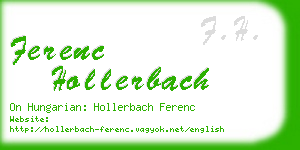 ferenc hollerbach business card